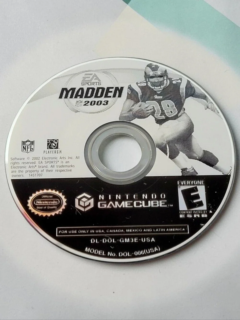 Madden NFL 2003 (Nintendo GameCube, 2002) DISC ONLY Includes Paper Sleeve. The p